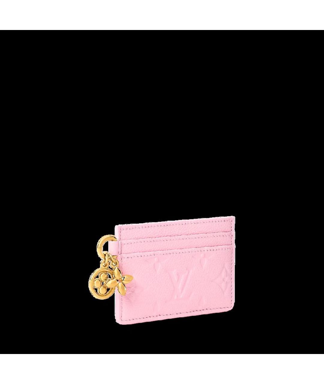 LOUIS VUITTON Розовый кожаный кардхолдер, фото 2