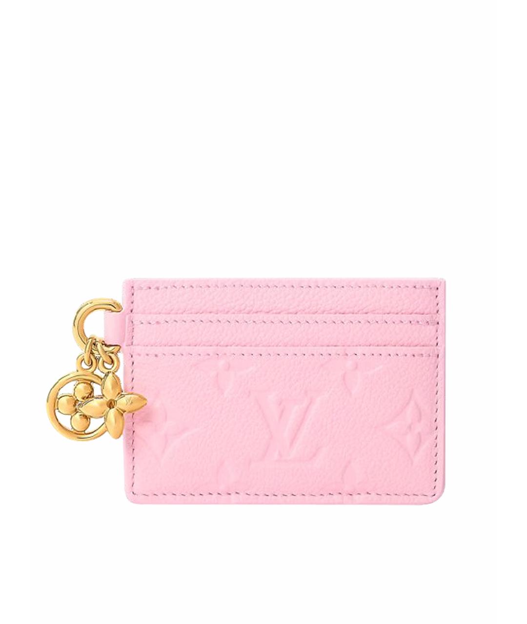 LOUIS VUITTON Розовый кожаный кардхолдер, фото 1
