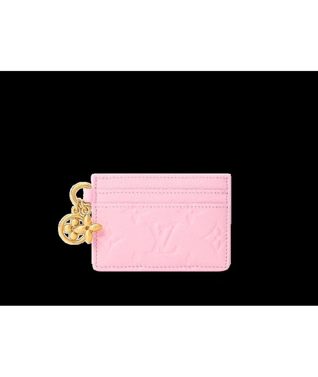 LOUIS VUITTON Розовый кожаный кардхолдер, фото 6
