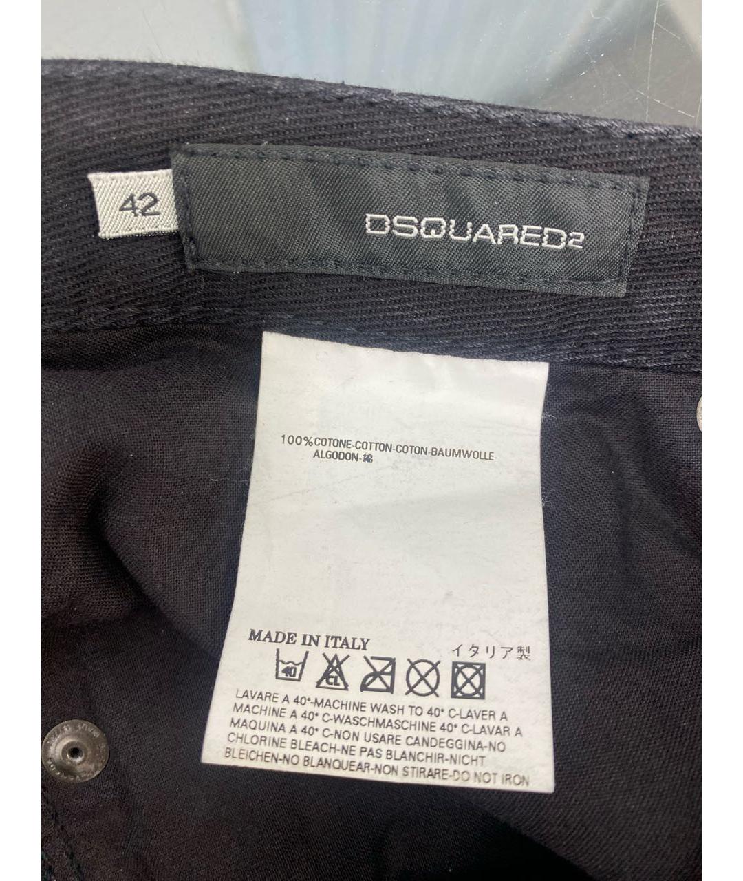 DSQUARED2 Черные хлопковые прямые джинсы, фото 3
