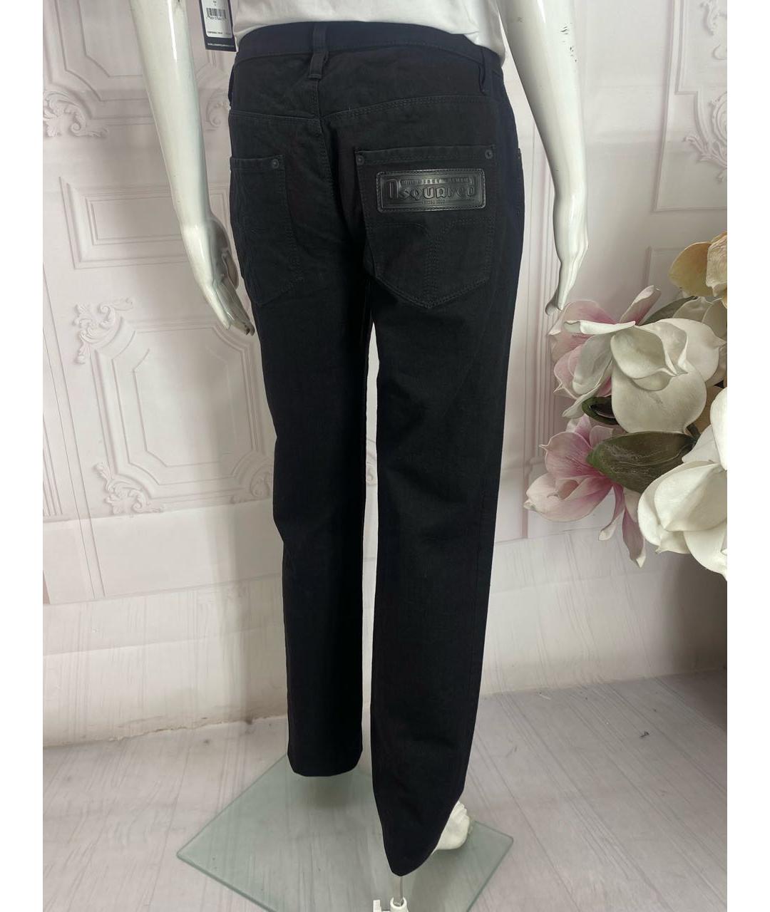 DSQUARED2 Черные хлопковые прямые джинсы, фото 5