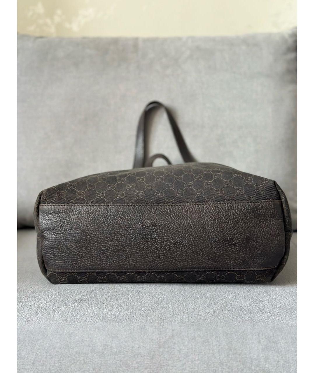 GUCCI Коричневая тканевая сумка тоут, фото 5