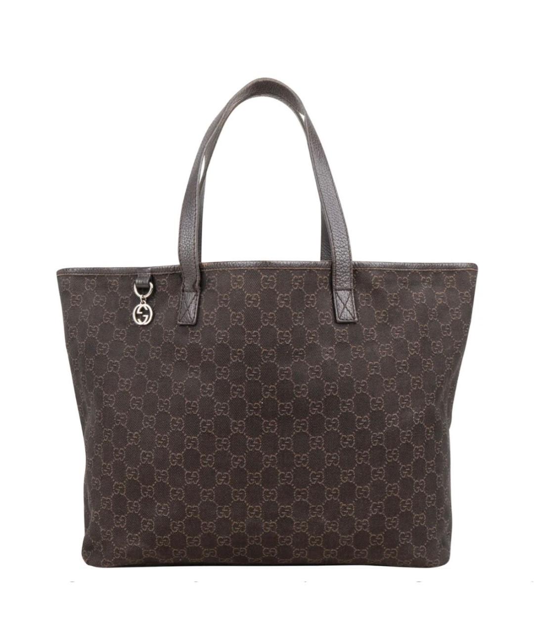 GUCCI Коричневая тканевая сумка тоут, фото 9