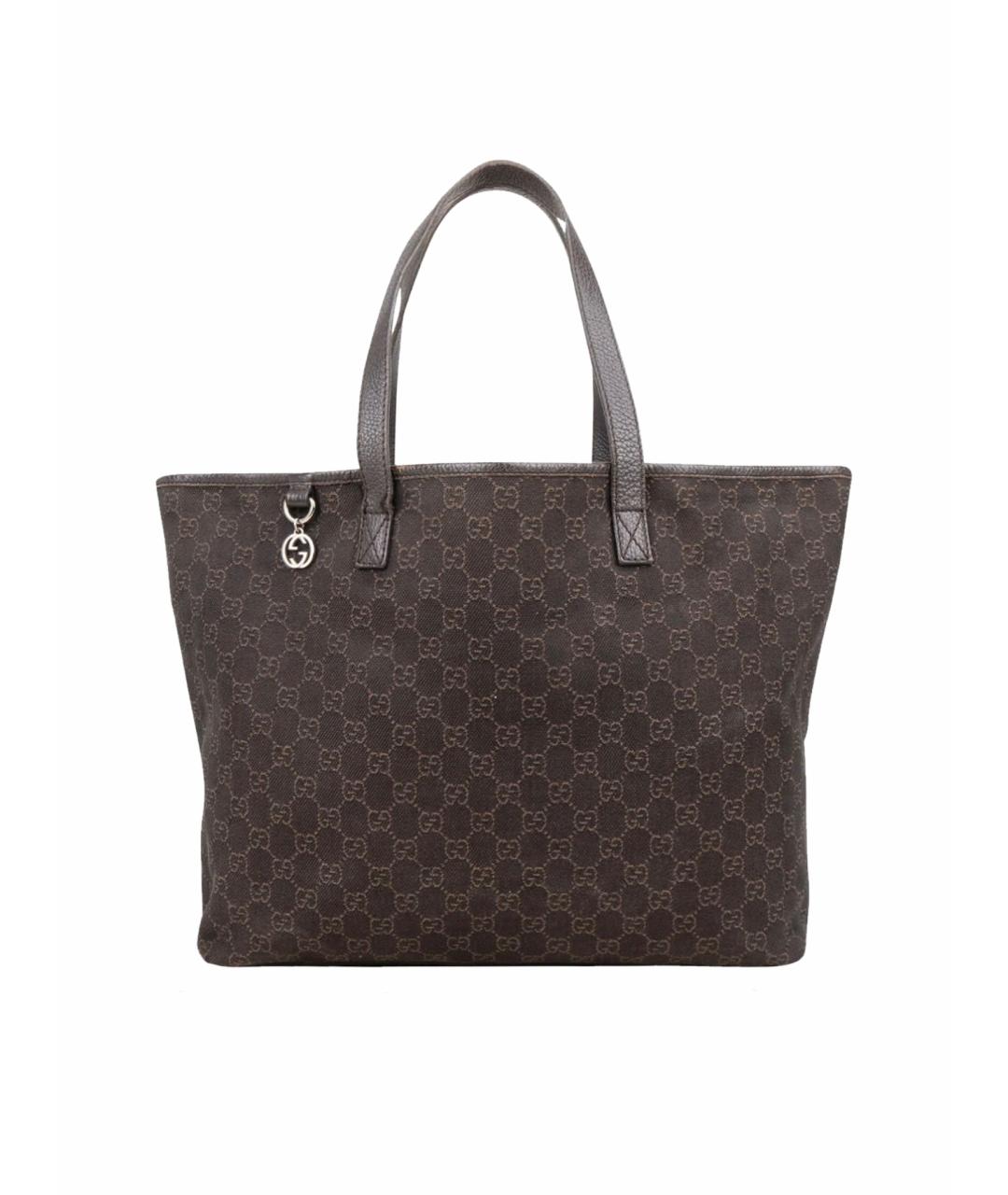 GUCCI Коричневая тканевая сумка тоут, фото 1