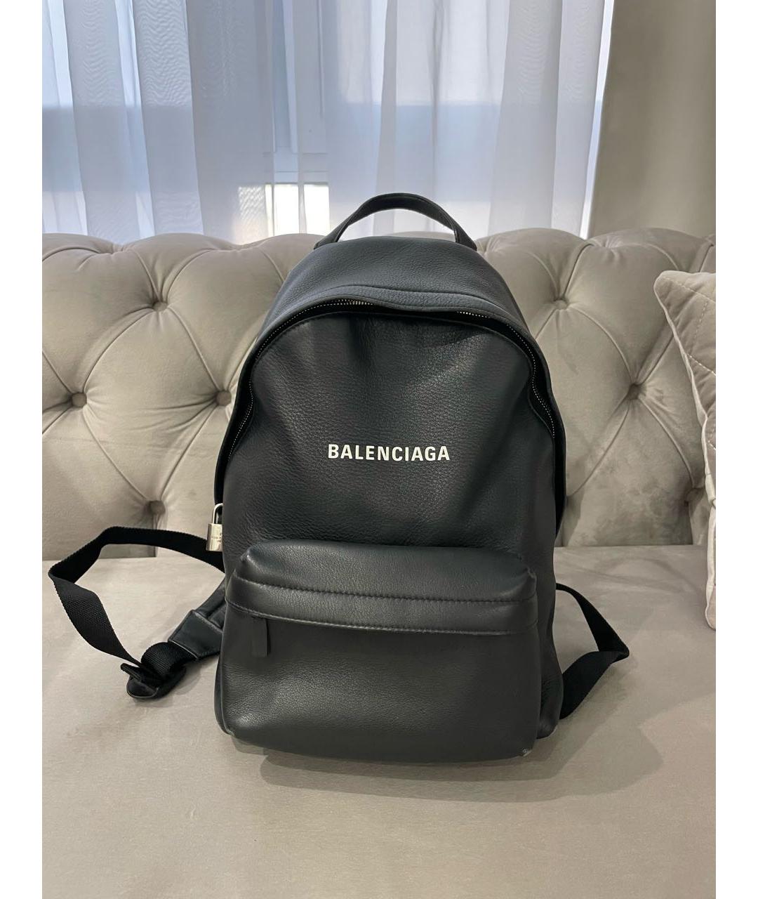 BALENCIAGA Черный кожаный рюкзак, фото 5