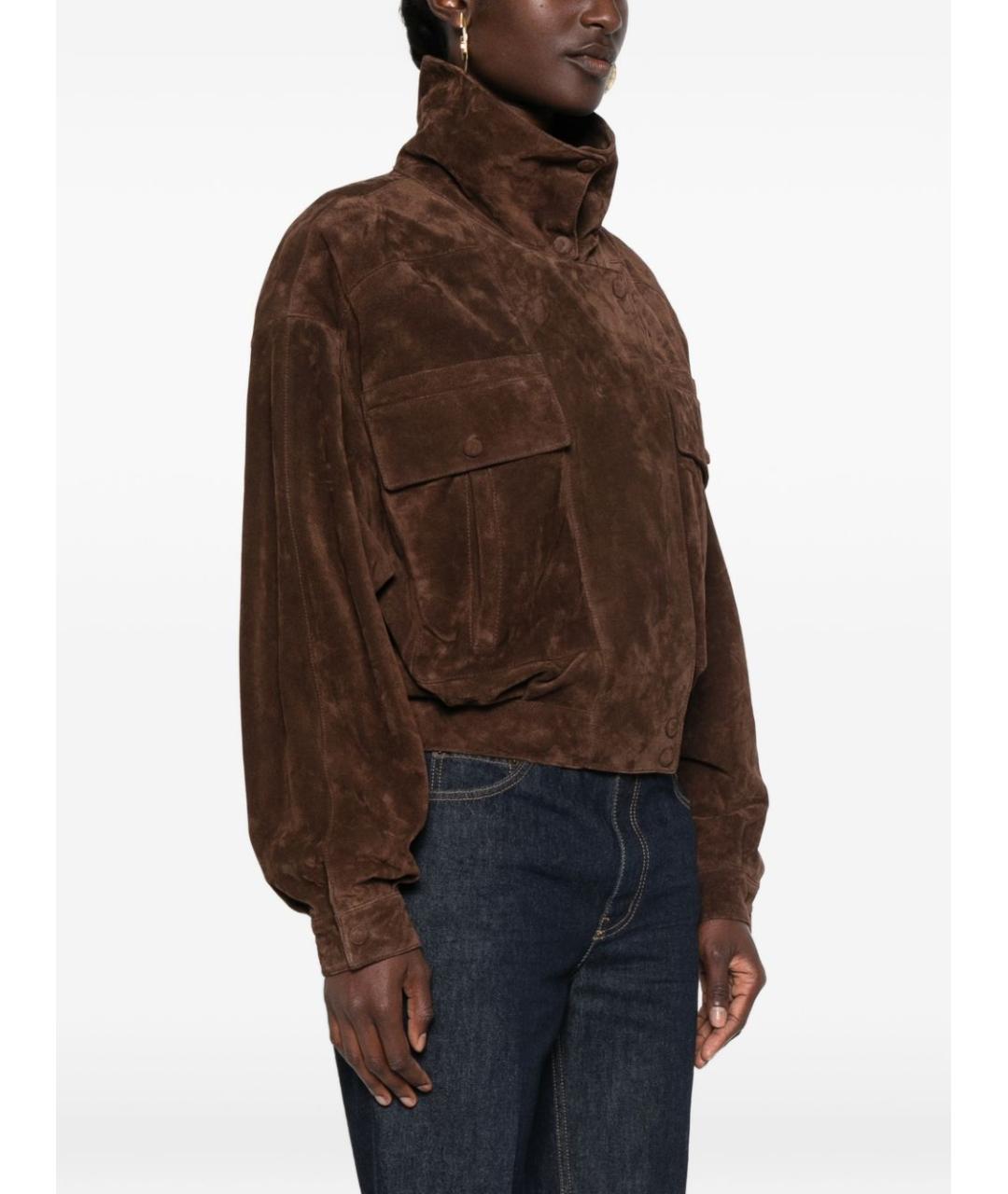 SAINT LAURENT Коричневая замшевая куртка, фото 4