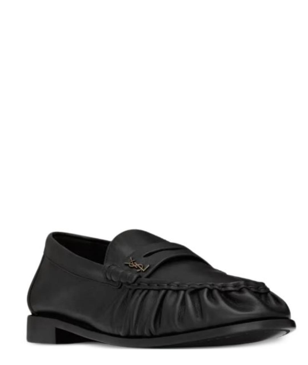 SAINT LAURENT Черные кожаные лоферы, фото 2