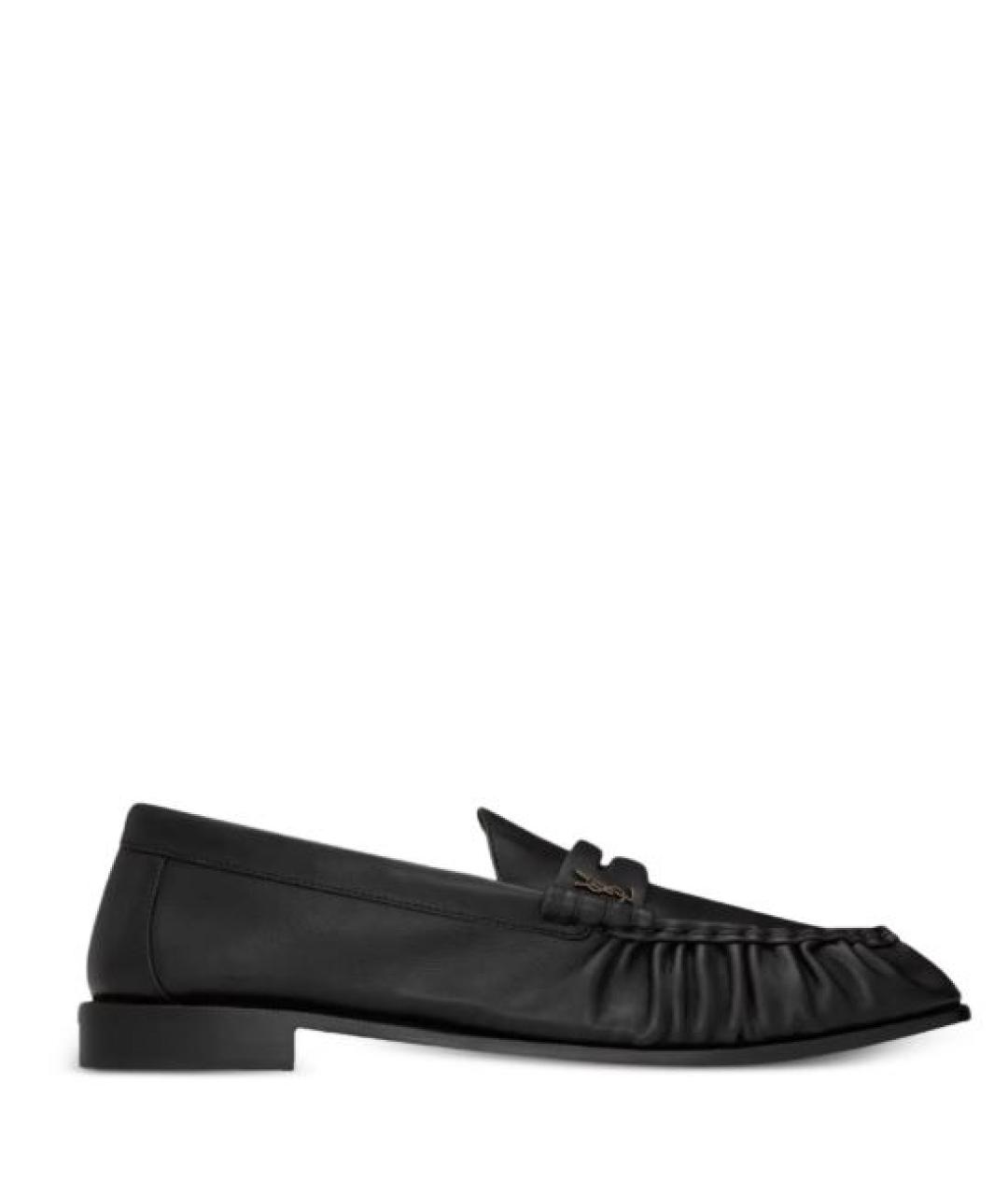 SAINT LAURENT Черные кожаные лоферы, фото 1
