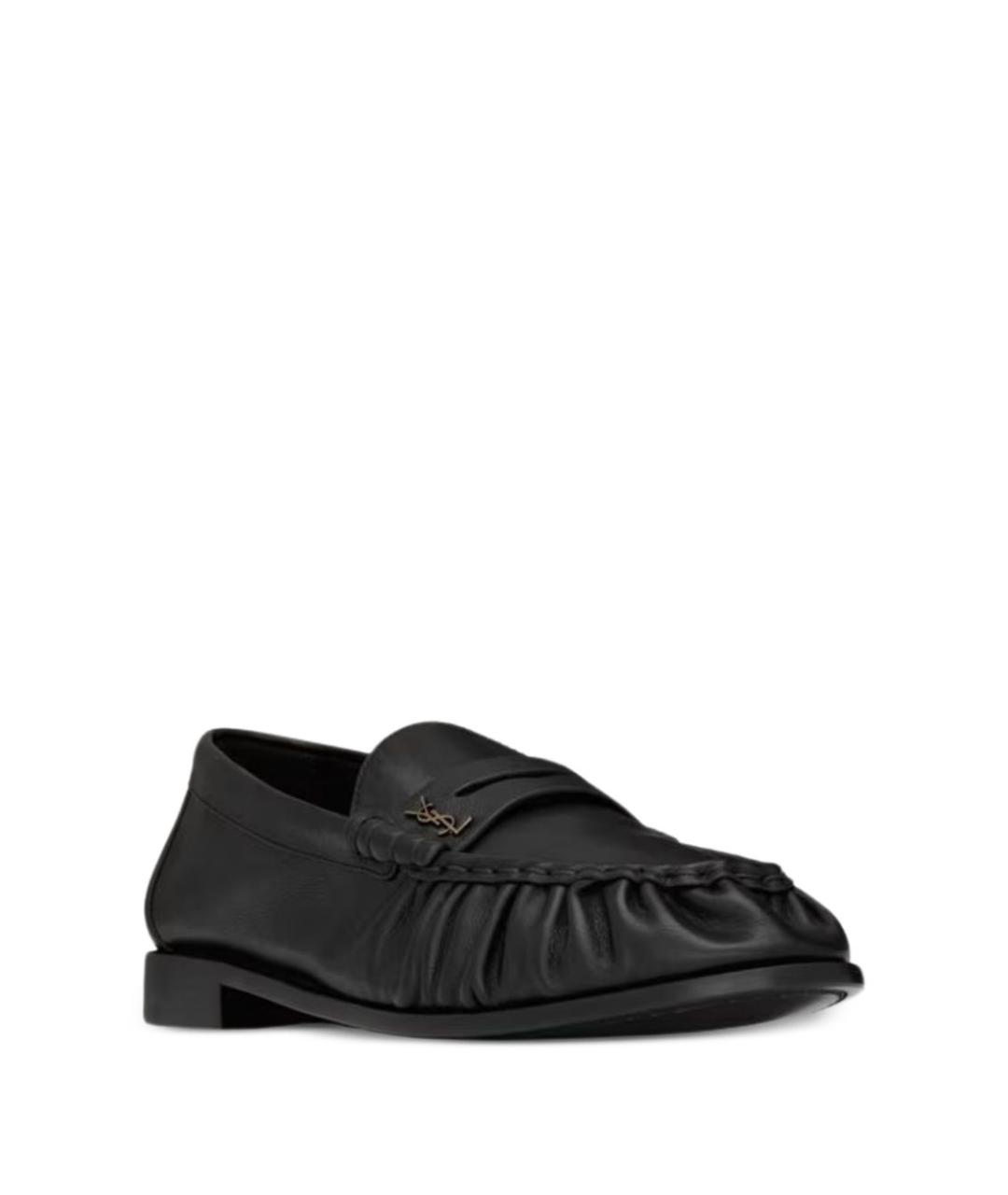 SAINT LAURENT Черные кожаные лоферы, фото 4