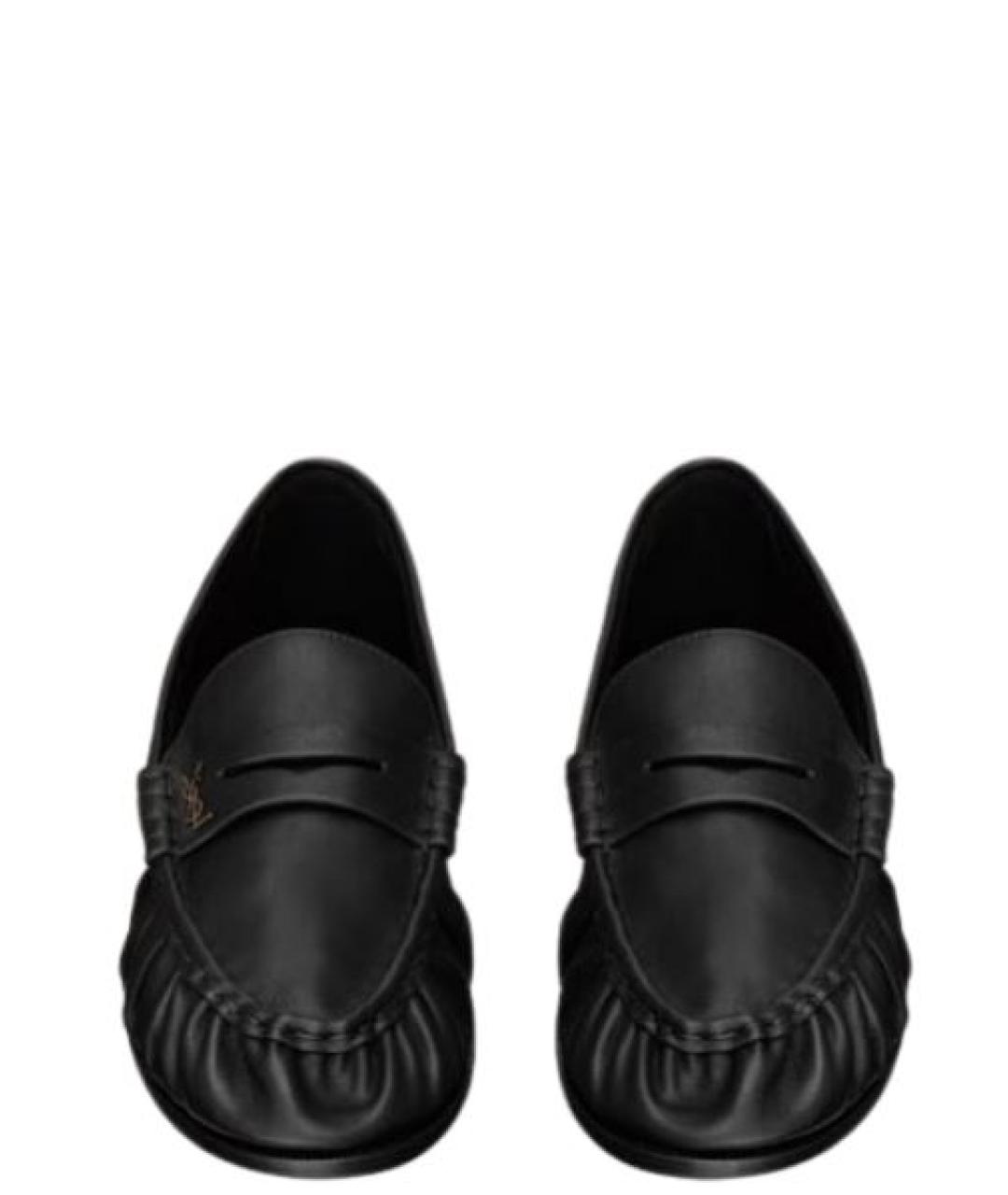 SAINT LAURENT Черные кожаные лоферы, фото 2