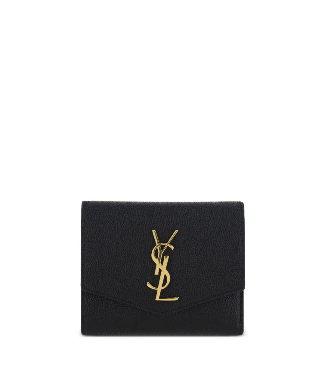 SAINT LAURENT Черный кожаный кошелек, фото 4