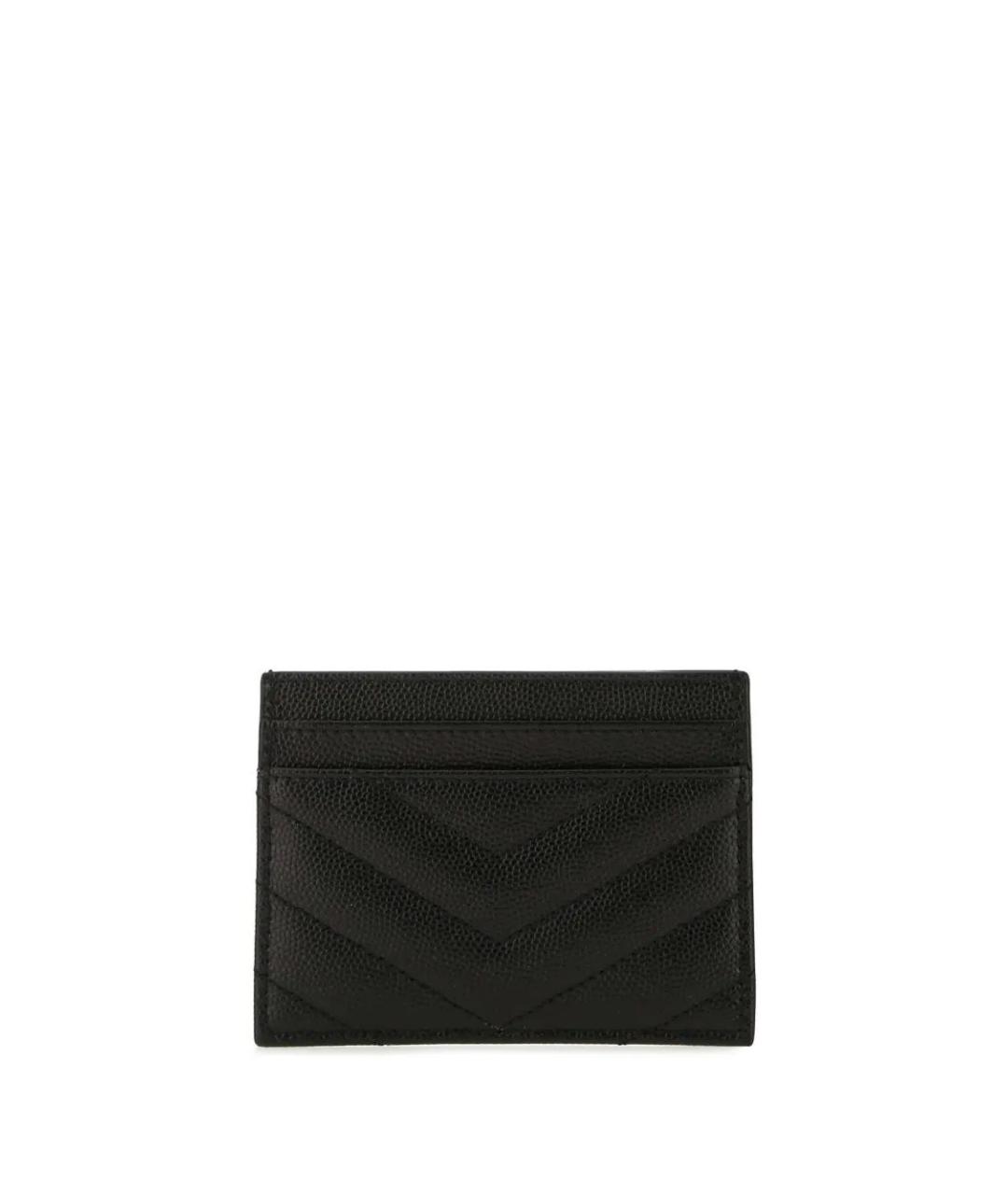 SAINT LAURENT Черный кожаный кардхолдер, фото 4