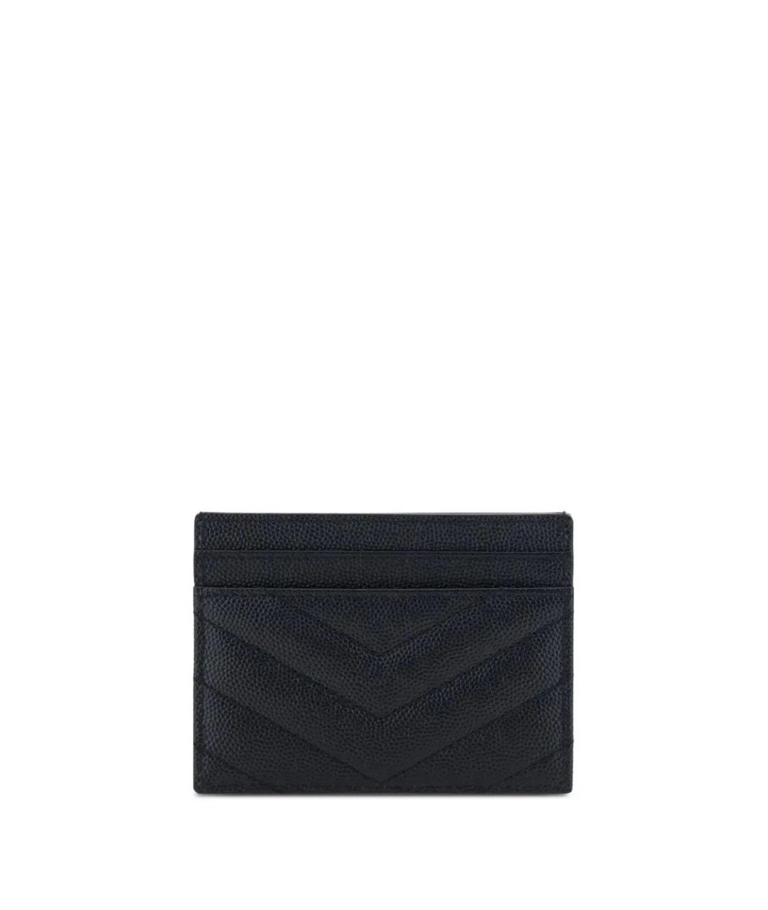 SAINT LAURENT Черный кожаный кардхолдер, фото 4