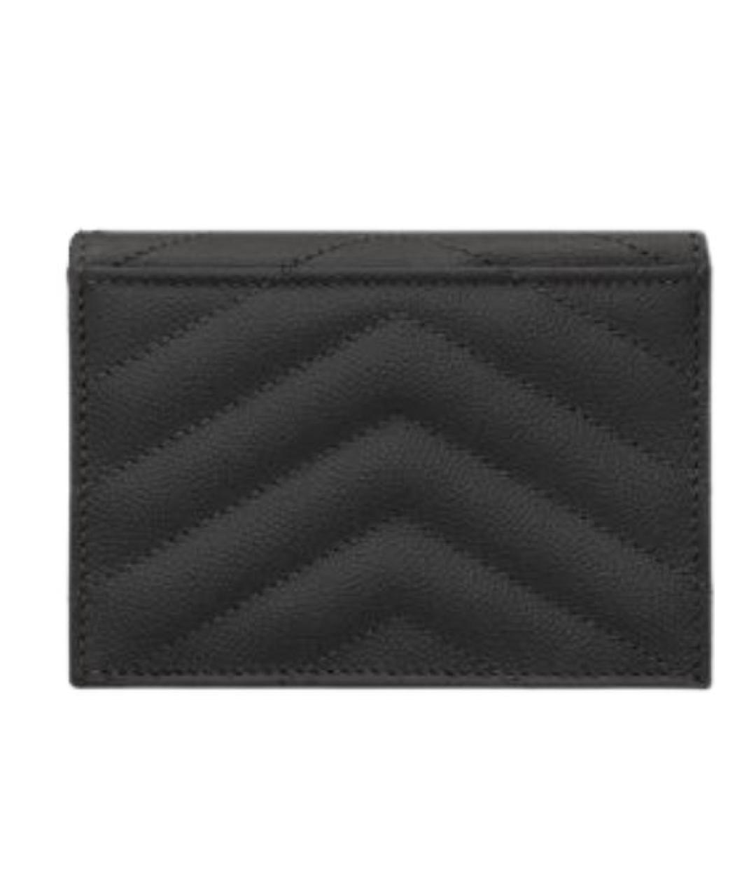 SAINT LAURENT Черный кожаный кошелек, фото 2
