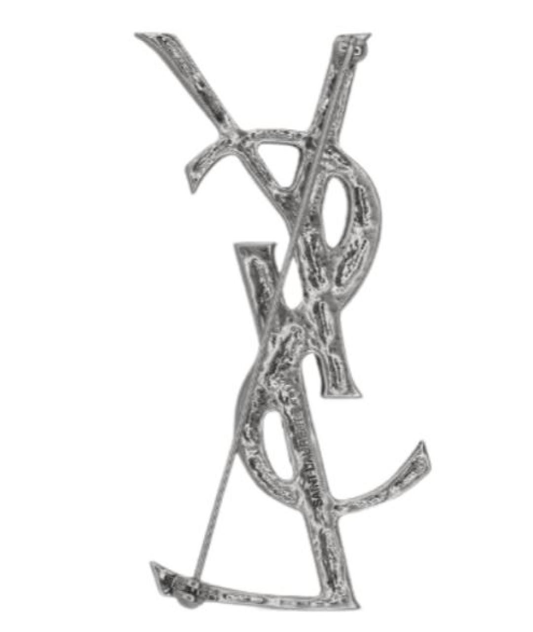 SAINT LAURENT Серебряная металлическая булавка / брошь, фото 2