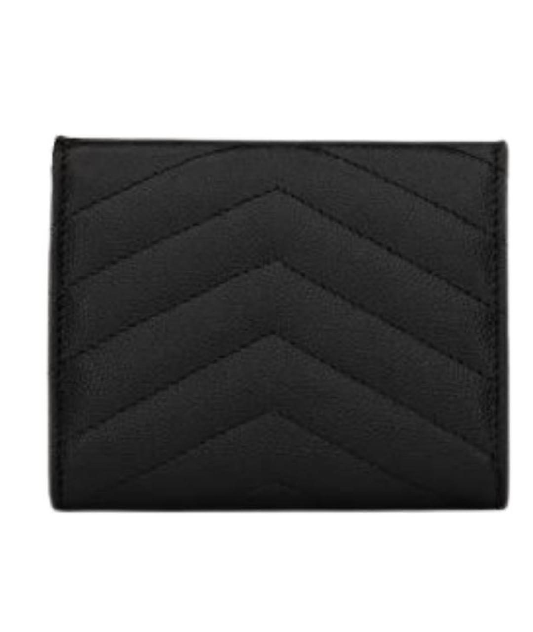 SAINT LAURENT Черный кожаный кошелек, фото 2