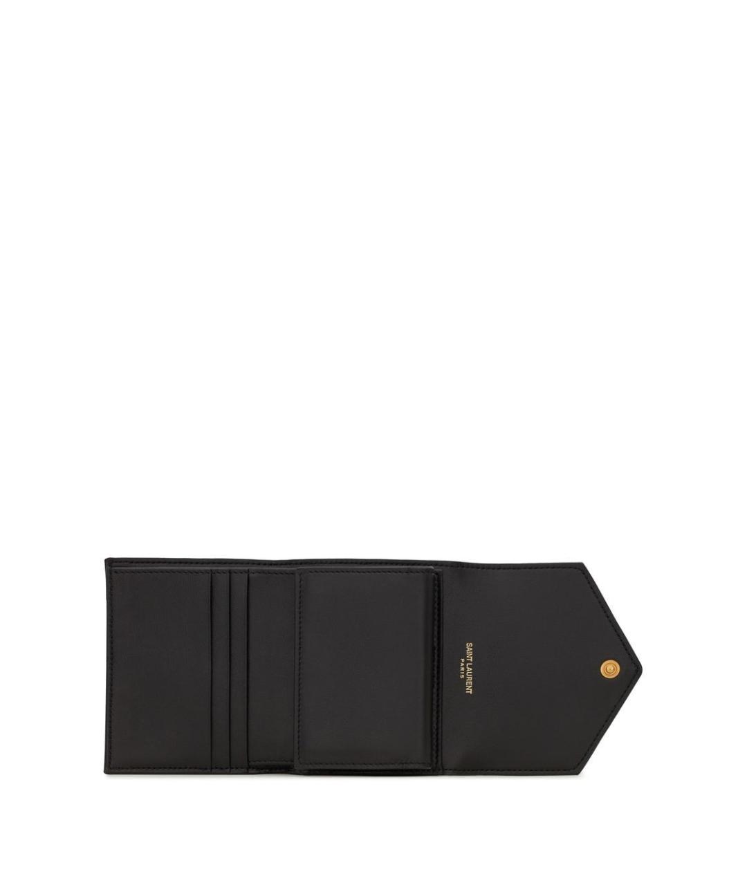 SAINT LAURENT Черный кожаный кошелек, фото 6
