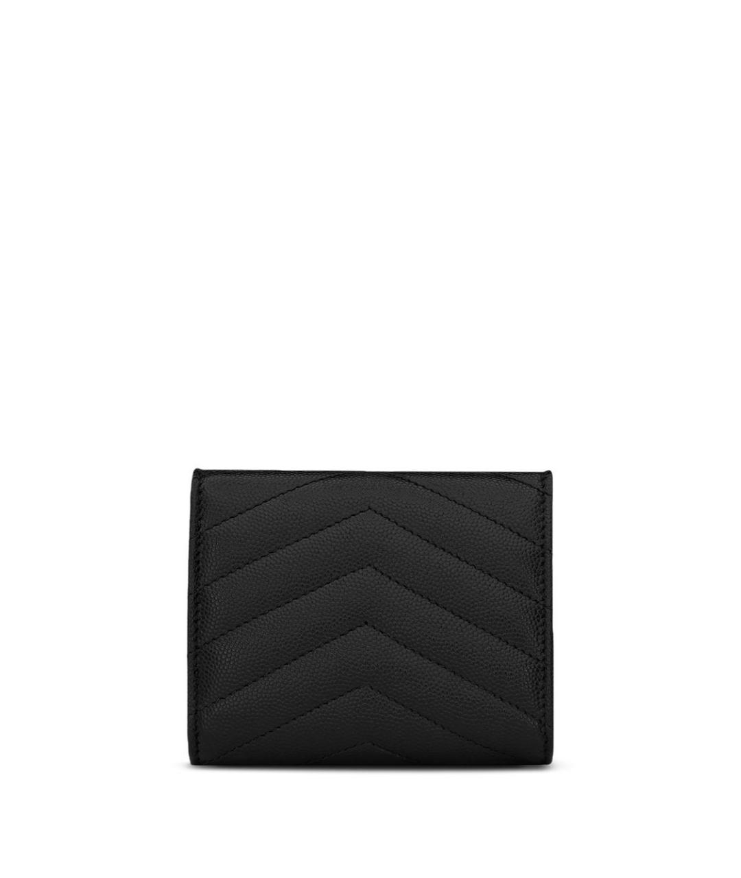 SAINT LAURENT Черный кожаный кошелек, фото 5