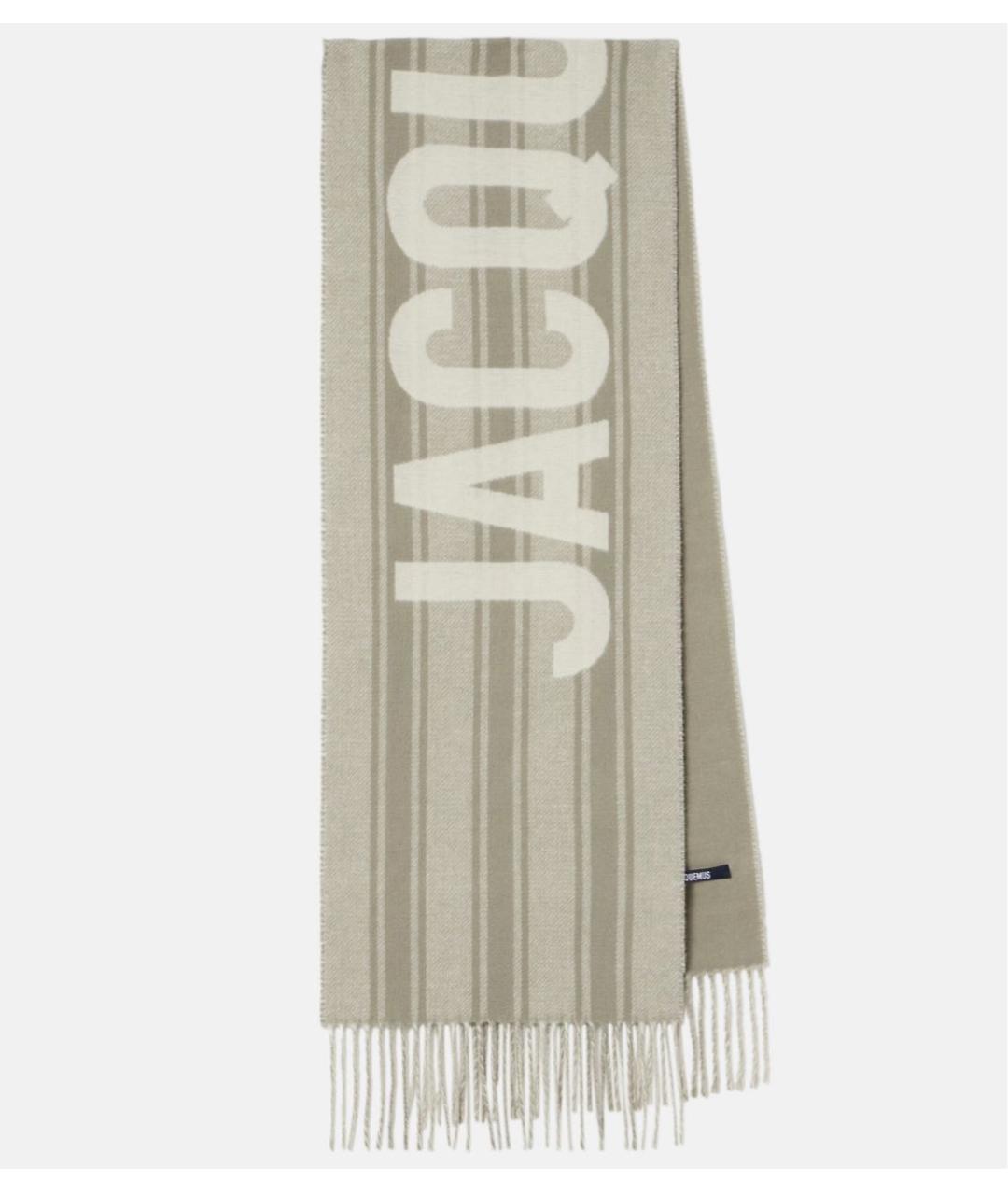 JACQUEMUS Бежевый шерстяной шарф, фото 8