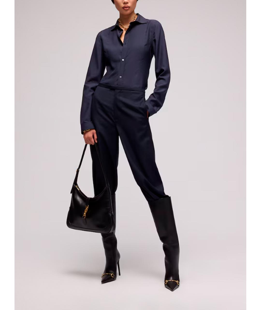 GUCCI Темно-синяя шелковая рубашка, фото 2