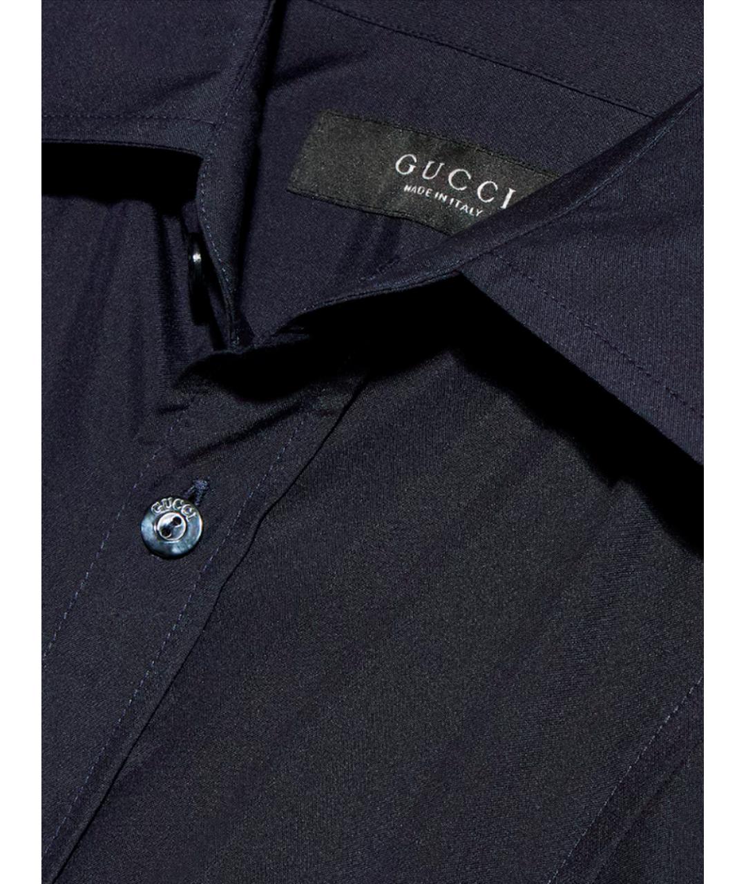 GUCCI Темно-синяя шелковая рубашка, фото 5