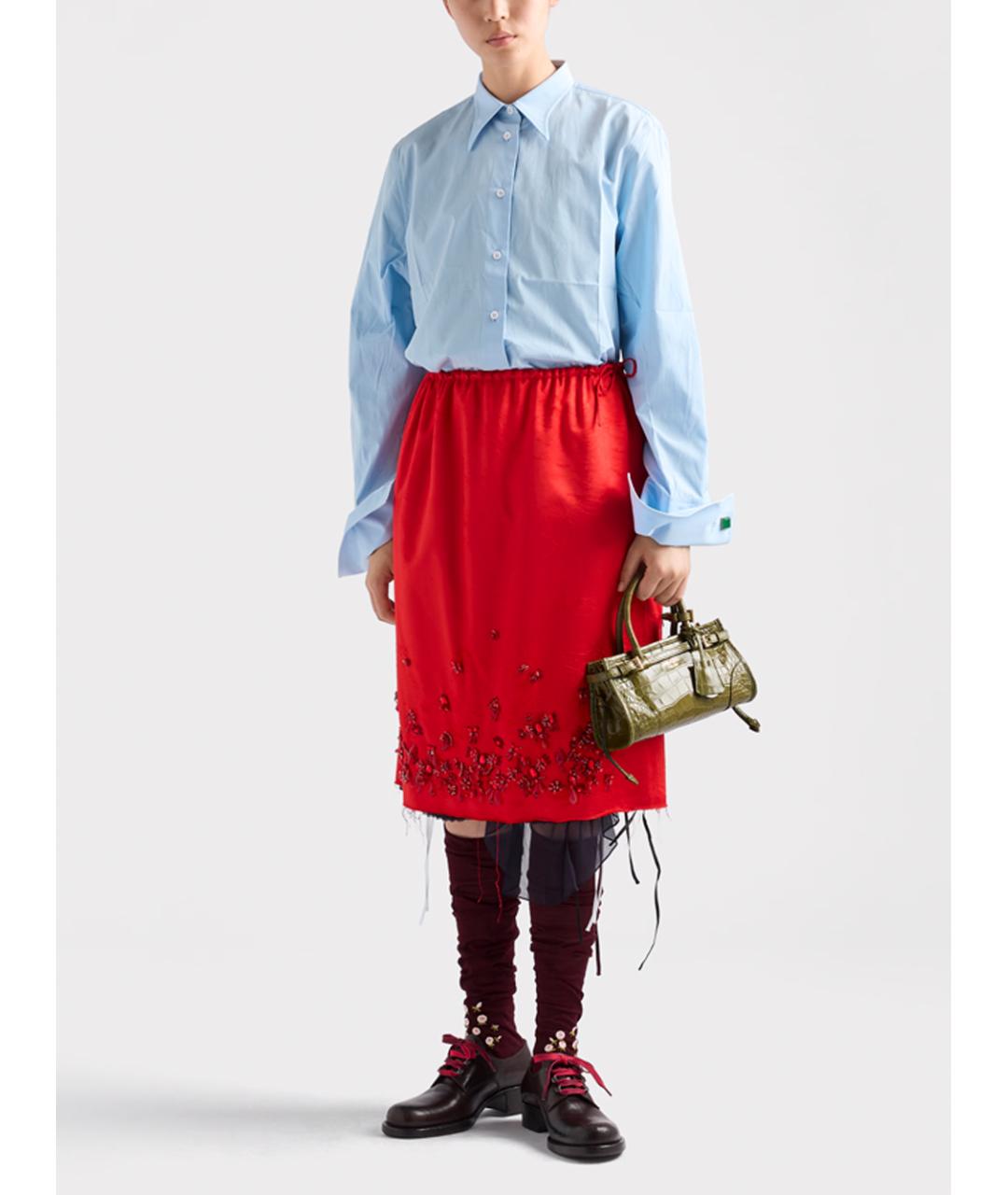 PRADA Голубая хлопковая рубашка, фото 2