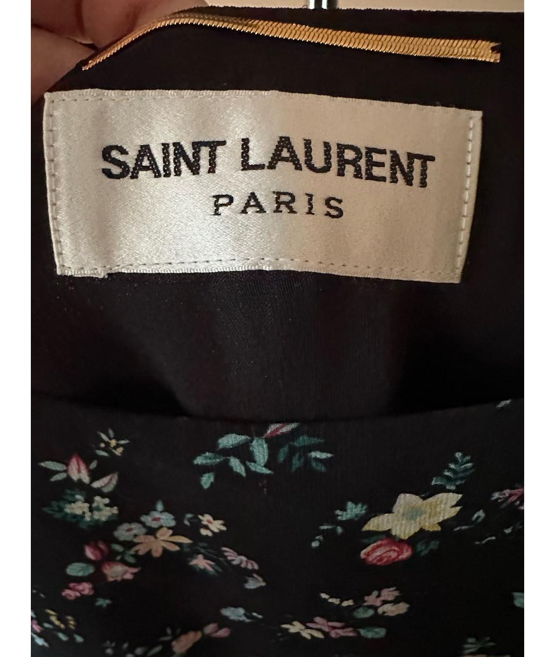 SAINT LAURENT Черное шелковое коктейльное платье, фото 3