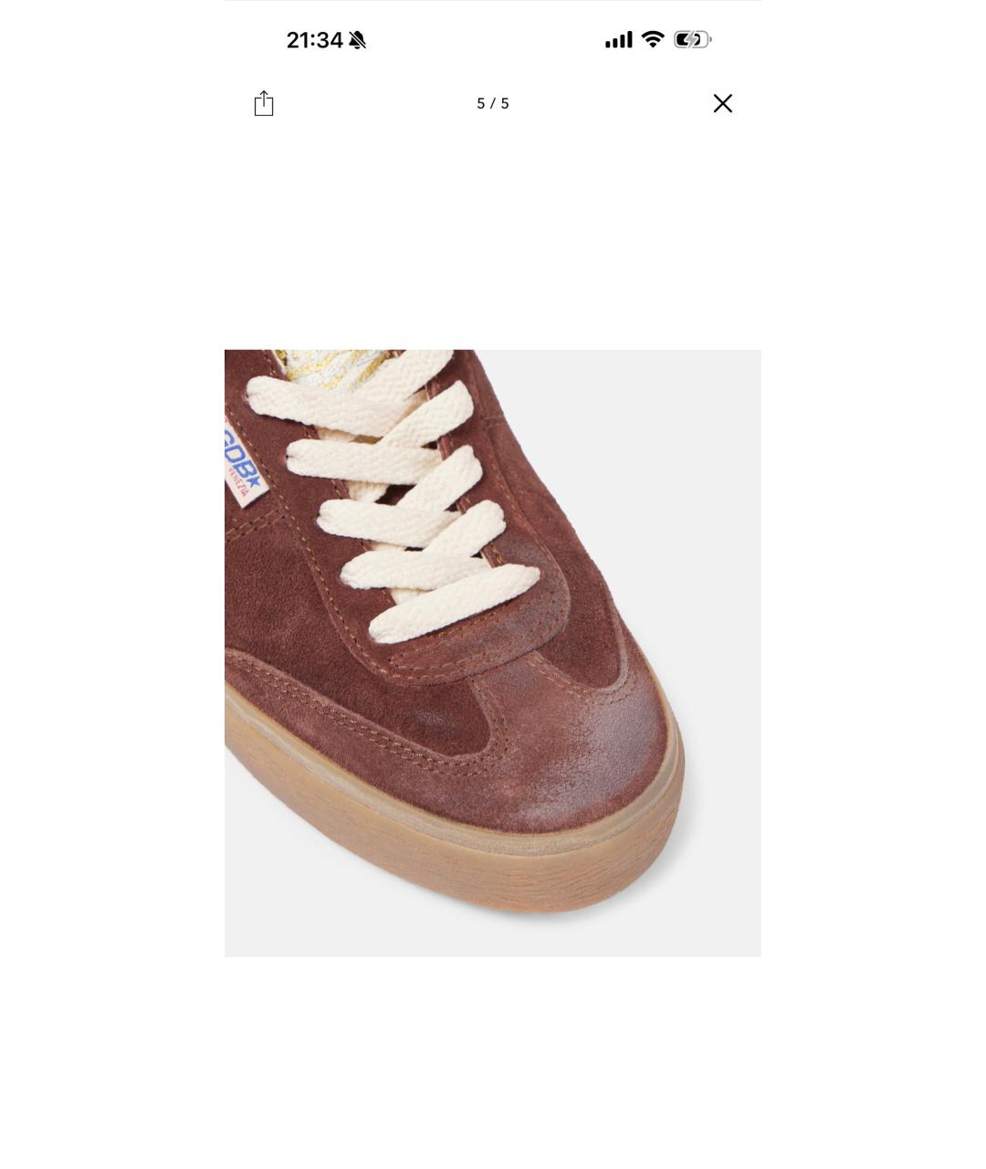 GOLDEN GOOSE Бордовые замшевые кеды, фото 6