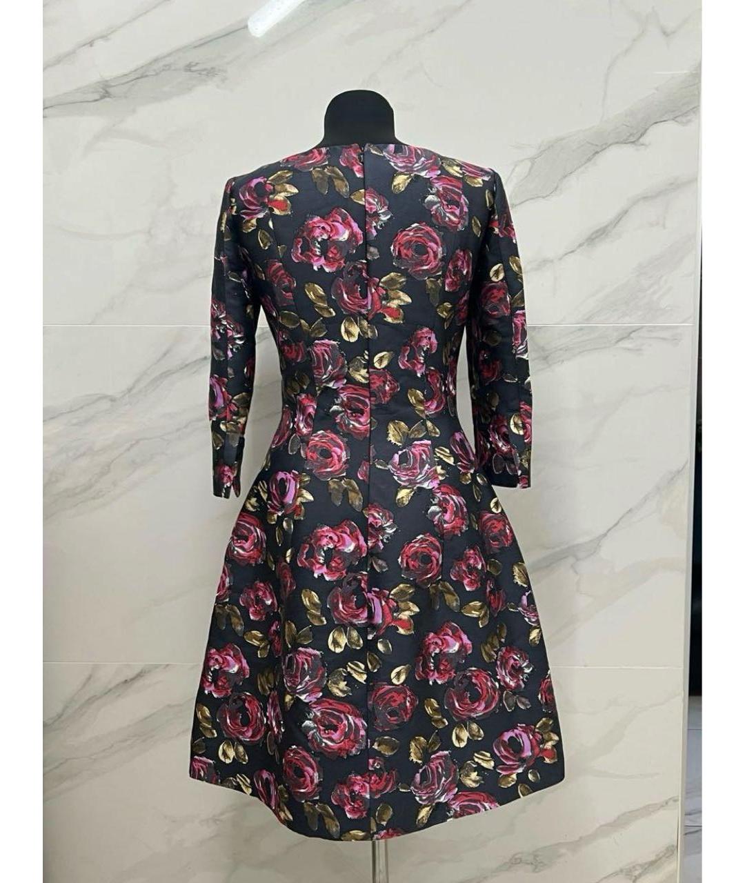 OSCAR DE LA RENTA Мульти шелковое коктейльное платье, фото 2