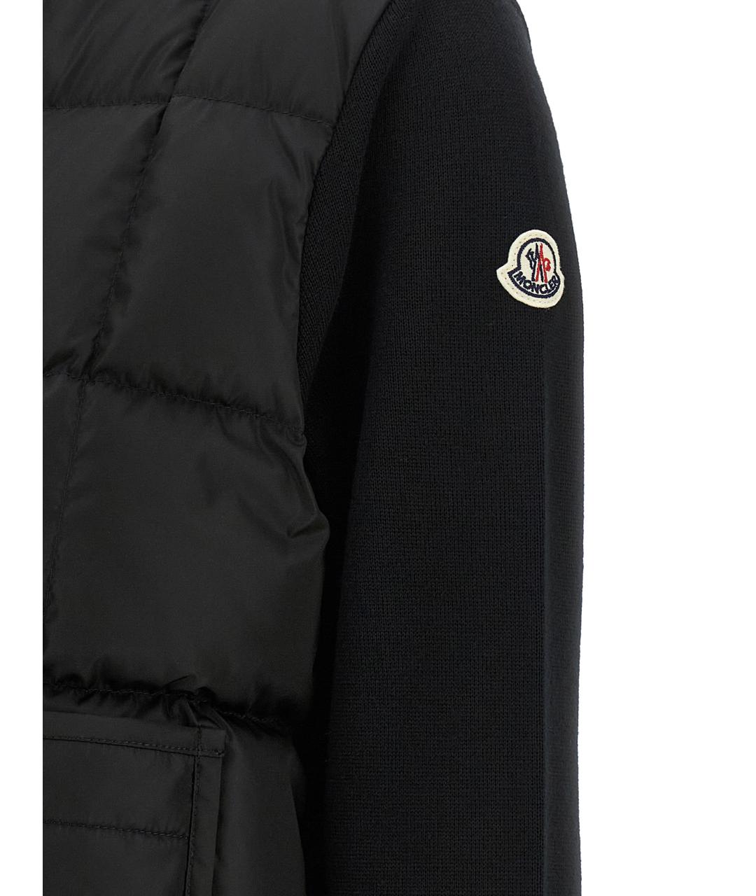 MONCLER Черный шерстяной кардиган, фото 4