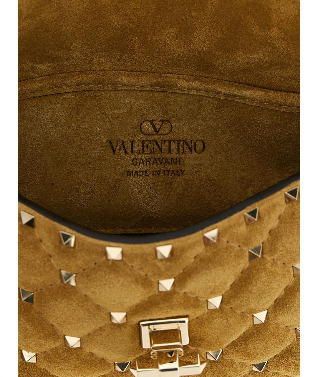 VALENTINO Коричневая кожаная сумка через плечо, фото 4