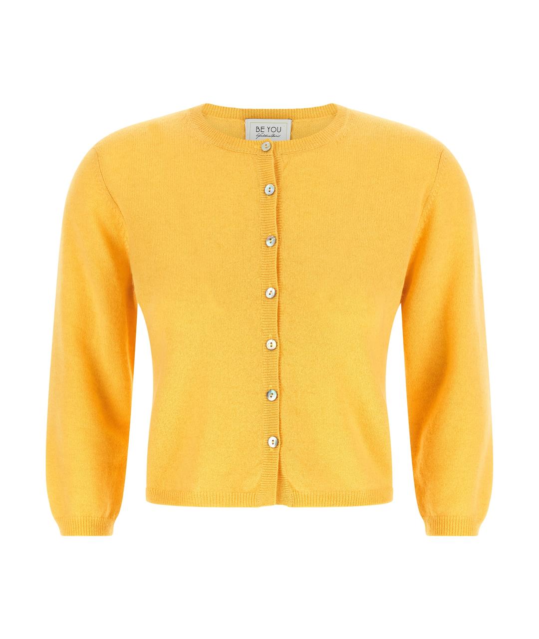 BE YOU Желтый кашемировый кардиган, фото 1