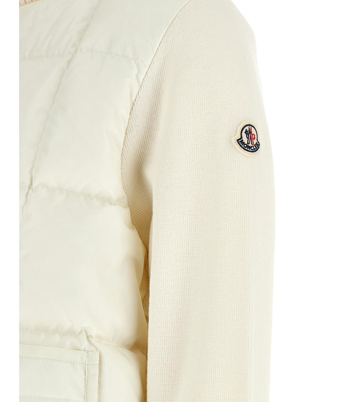 MONCLER Белый шерстяной кардиган, фото 4
