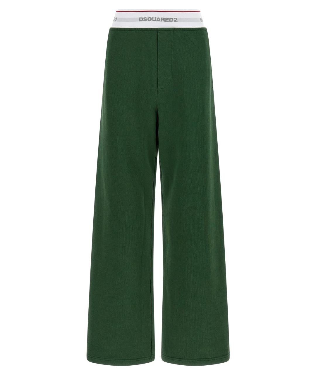 DSQUARED2 Зеленые хлопковые брюки широкие, фото 1