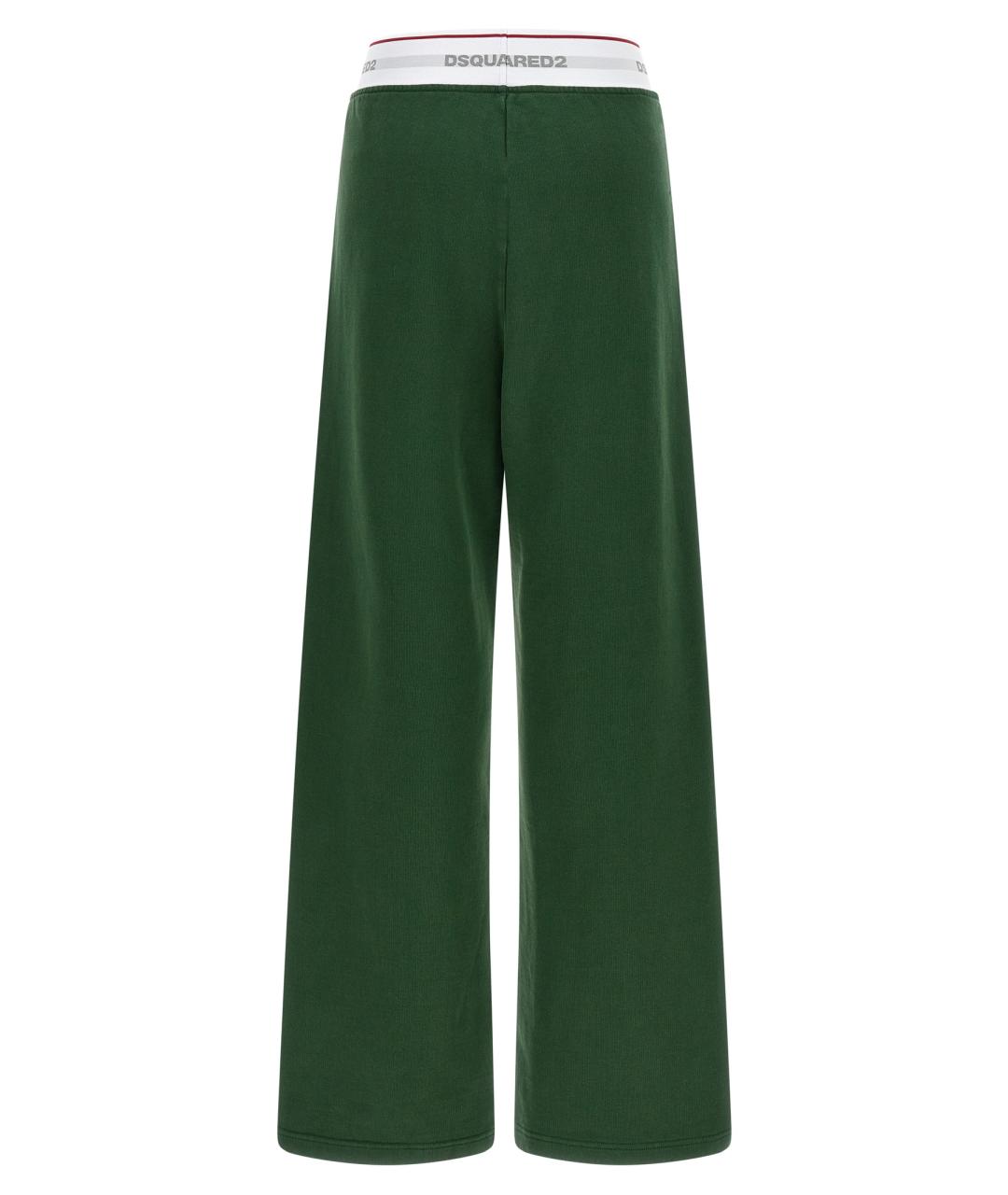 DSQUARED2 Зеленые хлопковые брюки широкие, фото 2