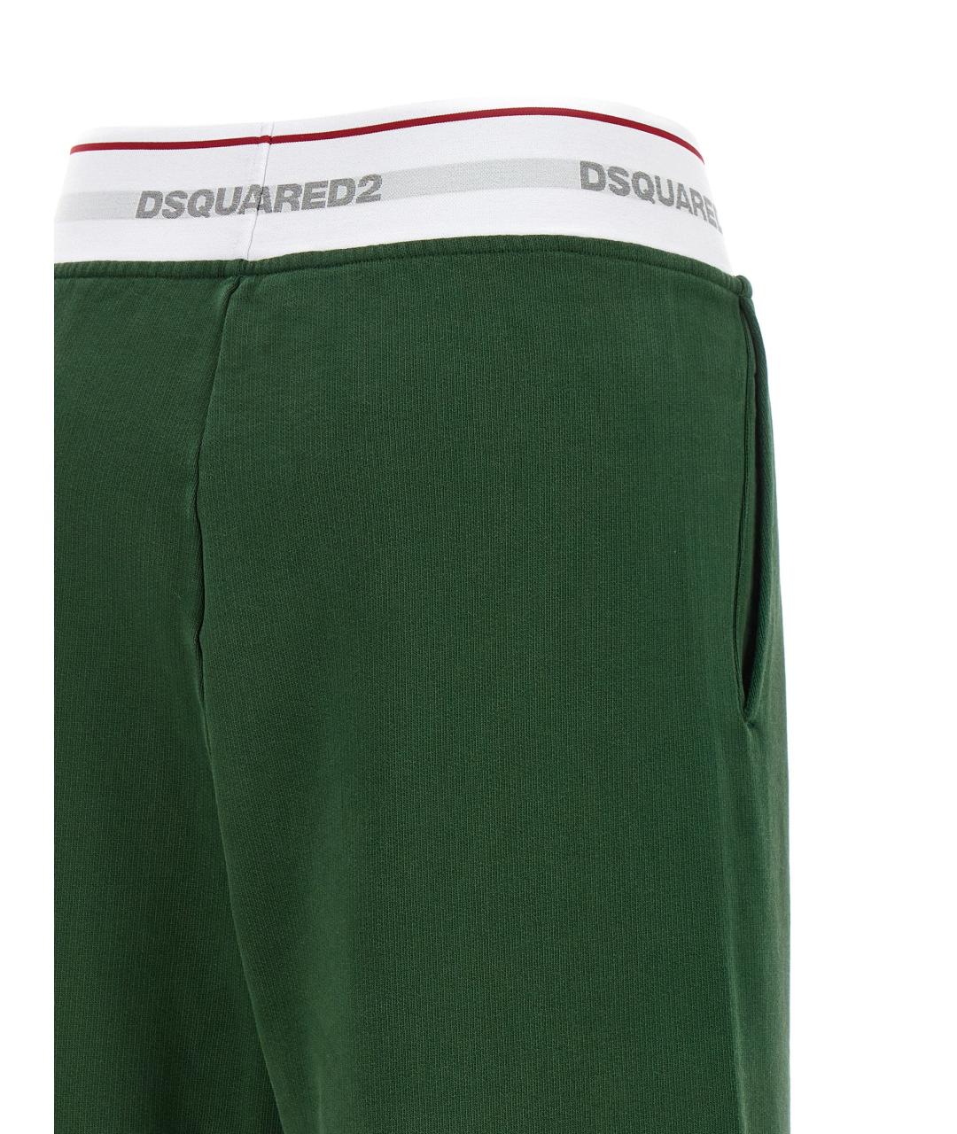 DSQUARED2 Зеленые хлопковые брюки широкие, фото 4