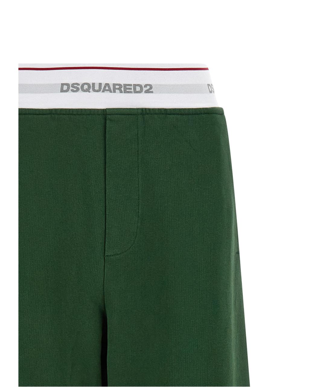 DSQUARED2 Зеленые хлопковые брюки широкие, фото 3