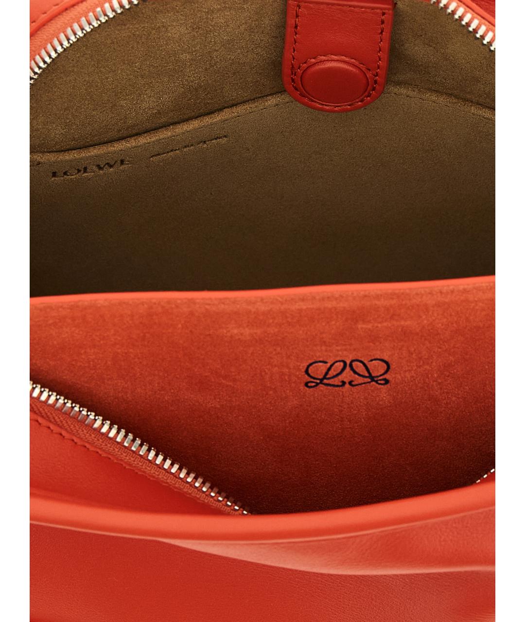 LOEWE Оранжевая кожаная сумка тоут, фото 5