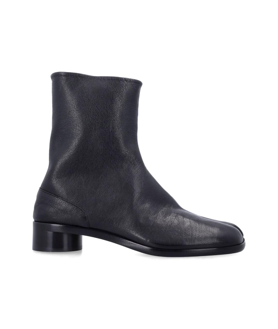 MAISON MARGIELA Черные кожаные высокие ботинки, фото 4