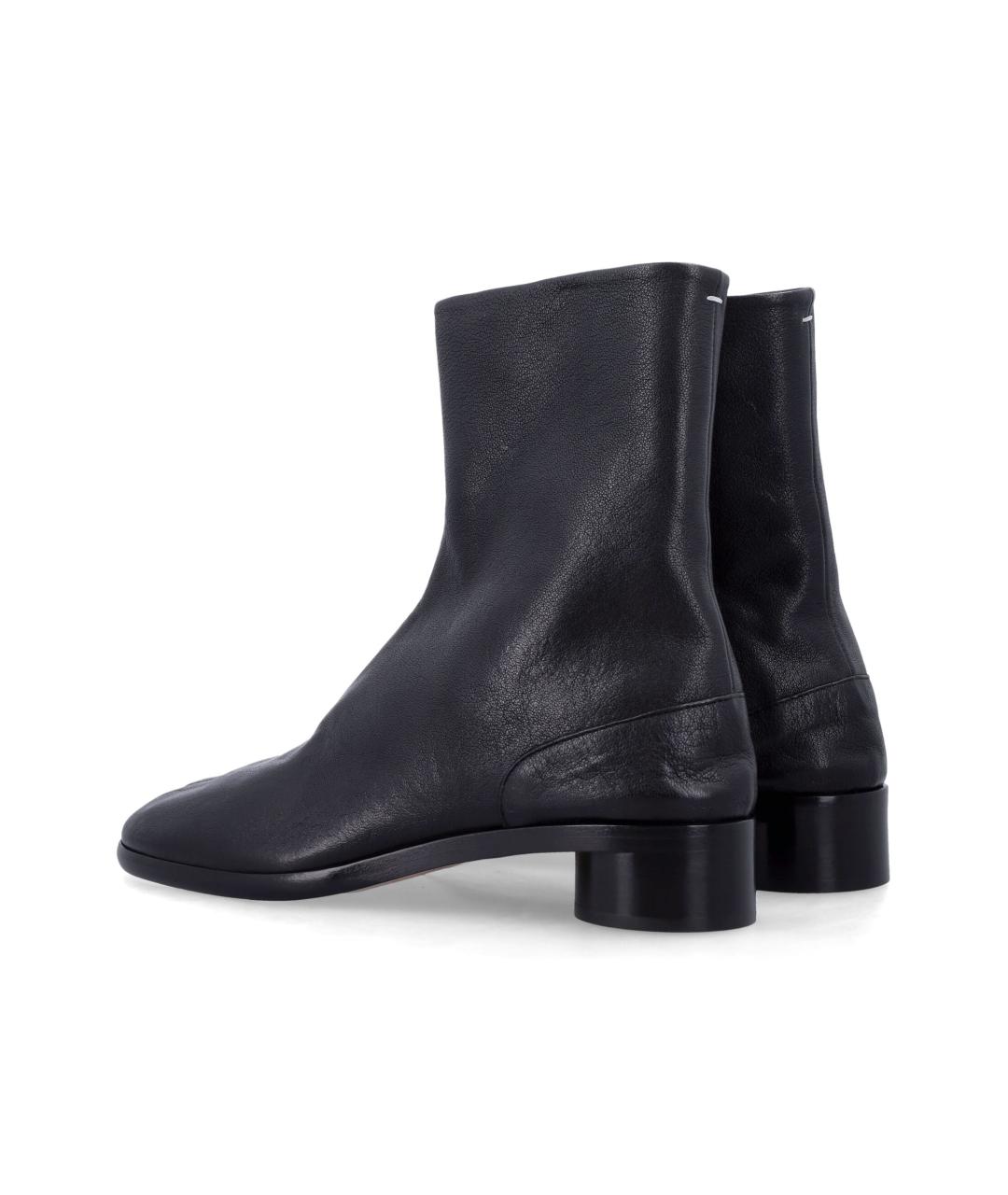 MAISON MARGIELA Черные кожаные высокие ботинки, фото 3