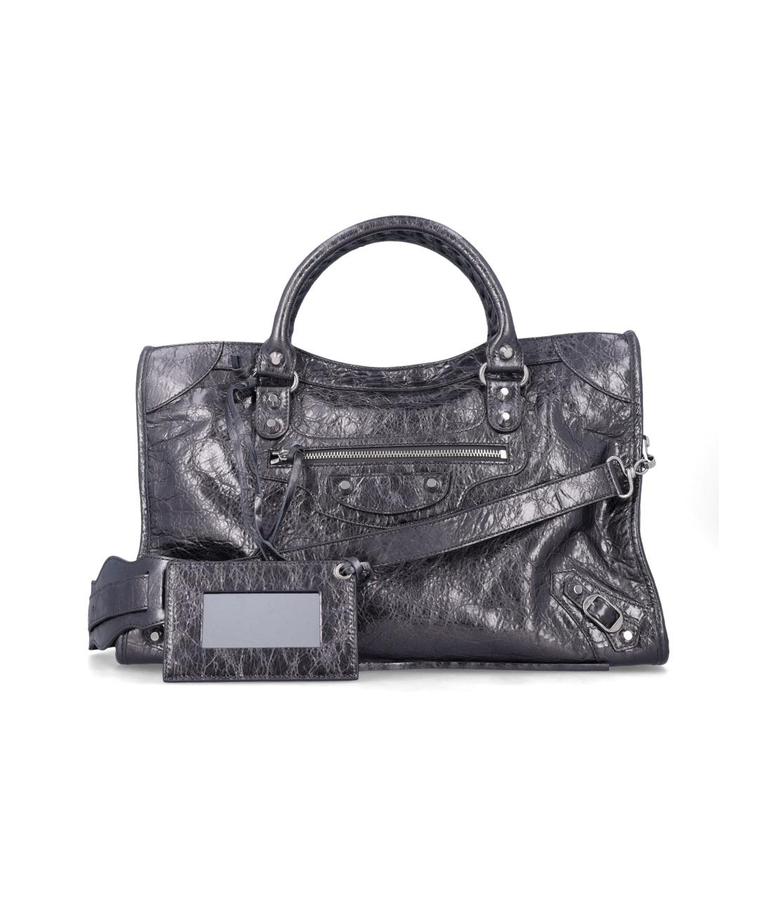 BALENCIAGA Серая кожаная сумка тоут, фото 1