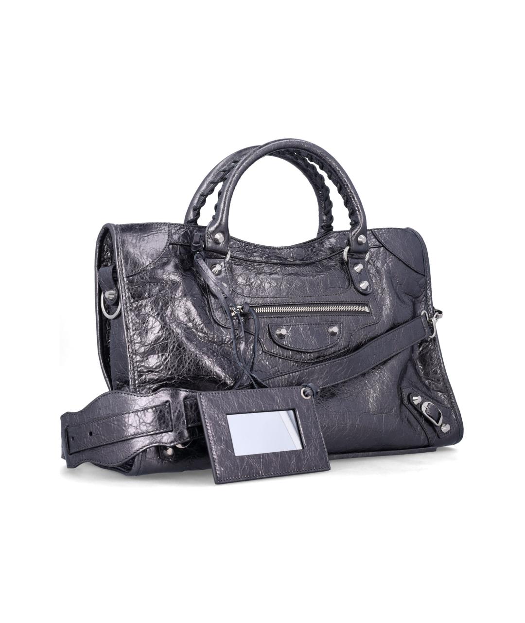 BALENCIAGA Серая кожаная сумка тоут, фото 2