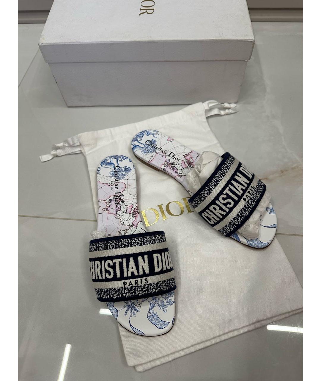 CHRISTIAN DIOR Белые шлепанцы, фото 8