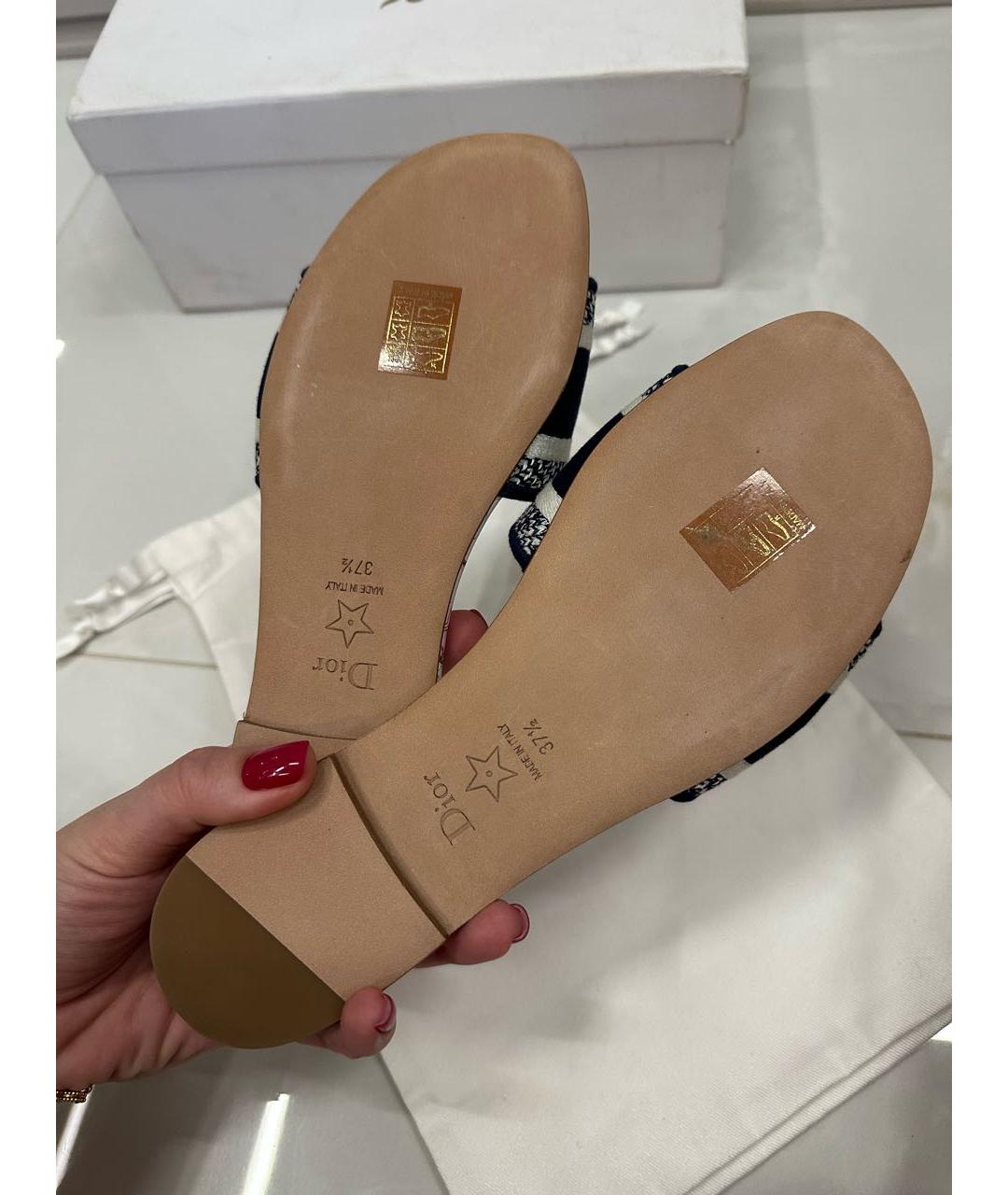 CHRISTIAN DIOR Белые шлепанцы, фото 3