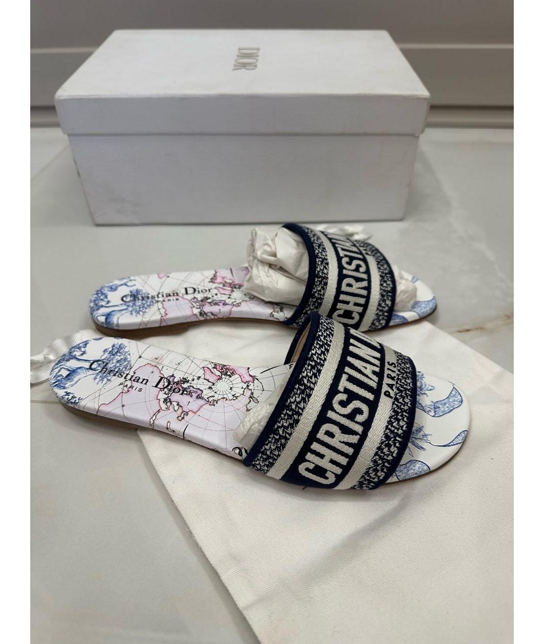 CHRISTIAN DIOR Белые шлепанцы, фото 2