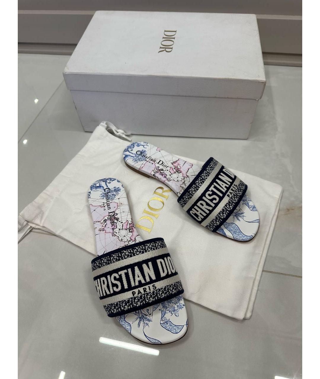 CHRISTIAN DIOR Белые шлепанцы, фото 4