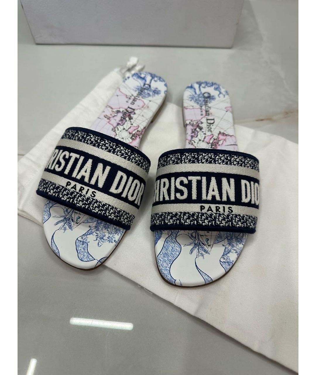 CHRISTIAN DIOR Белые шлепанцы, фото 7
