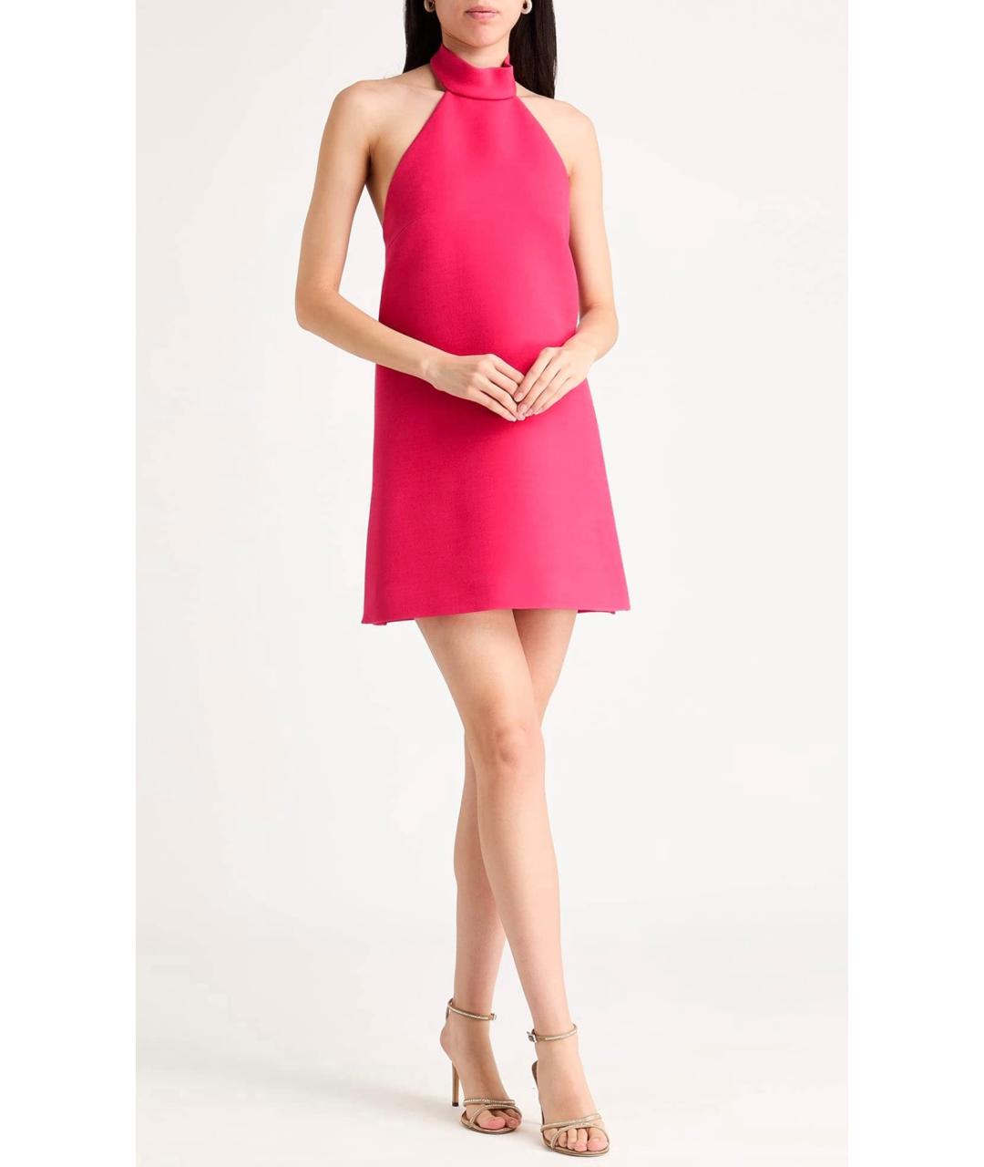 CHRISTIAN DIOR Розовое шерстяное коктейльное платье, фото 2