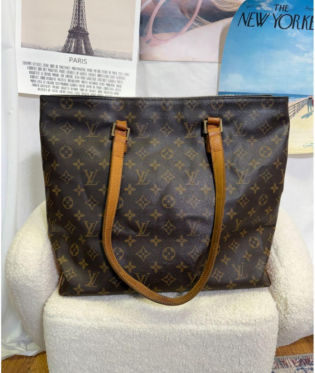 LOUIS VUITTON Коричневая сумка тоут из канвы, фото 7