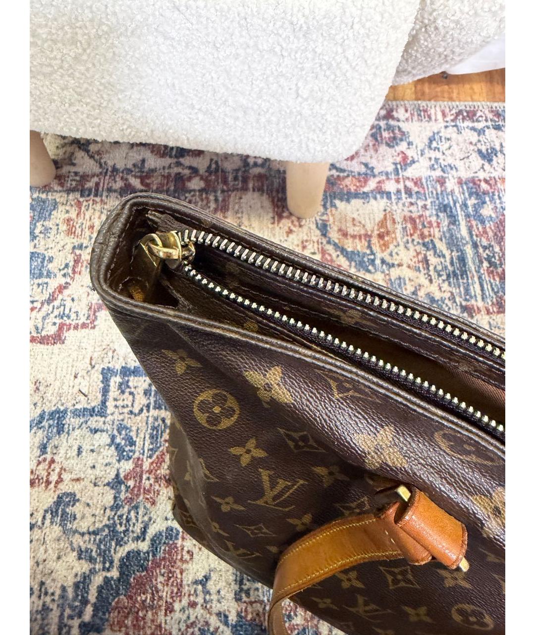 LOUIS VUITTON Коричневая сумка тоут из канвы, фото 3